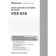 PIONEER VSX816K Manual de Usuario